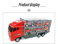 Carregar imagem no visualizador da galeria, 10 In 1 Construction Toys Truck Storage Die-cast Vehicle Transporter Car Set Excavator Dump Truck Digger Backhoe for Kids Gift