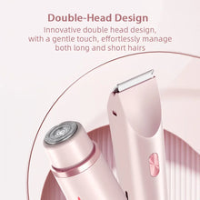 Carregar imagem no visualizador da galeria, Rechargeable Hair Removal Trimmer Dual Head Floating R-Shaped Blade Round Head for Wet Dry Use Waterproof Versatile Hair Clipper