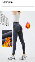 Carregar imagem no visualizador da galeria, BIVIGAOS Grey Fleece Warm Sharkskin Leggings Women Autumn Winter High Waist Tight Slimming Push Up Butt Lifter Casual Leggings