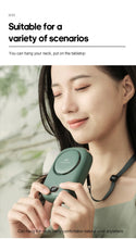 Carregar imagem no visualizador da galeria, Mini Portable Outdoor Hand Fan Hanging Neck Fan USB Charging 2000mAh Battery Powered Wireless Table Air Cooling Fan