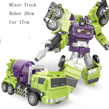 Carregar imagem no visualizador da galeria, 6 in 1 Transformation Robot Engineering Vehicle Action Figure DIY 2 In 1 Excavator Bulldozer Dump Truck Crane Toy For Boy Kids
