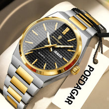 Carregar imagem no visualizador da galeria, POEDAGAR Fashion Luxury Men Watch Date Week Waterproof Luminous Stainless Steel Watches For Man Business Quartz Men's Wristwatch
