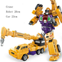 Carregar imagem no visualizador da galeria, 6 in 1 Transformation Robot Engineering Vehicle Action Figure DIY 2 In 1 Excavator Bulldozer Dump Truck Crane Toy For Boy Kids