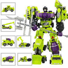 Carregar imagem no visualizador da galeria, 6 in 1 Transformation Robot Engineering Vehicle Action Figure DIY 2 In 1 Excavator Bulldozer Dump Truck Crane Toy For Boy Kids