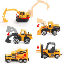 Carregar imagem no visualizador da galeria, 10 In 1 Construction Toys Truck Storage Die-cast Vehicle Transporter Car Set Excavator Dump Truck Digger Backhoe for Kids Gift