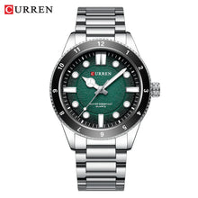 Carregar imagem no visualizador da galeria, CURREN 8450 Men's Quartz Watch Business Blue Green Clock Analog Display Stainless Steel Strap Wrist Watches for Male