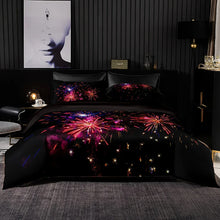 Carregar imagem no visualizador da galeria, Luxury Soft Bedding Set Purple Optical Tape Pattern Duvet Quilt Cover Pillowcase Romantic Euro Set for King Queen Size