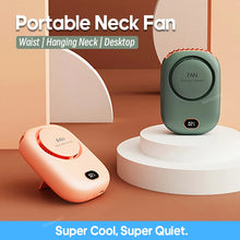 Carregar imagem no visualizador da galeria, Mini Portable Outdoor Hand Fan Hanging Neck Fan USB Charging 2000mAh Battery Powered Wireless Table Air Cooling Fan