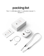 Carregar imagem no visualizador da galeria, Mini Portable Outdoor Hand Fan Hanging Neck Fan USB Charging 2000mAh Battery Powered Wireless Table Air Cooling Fan