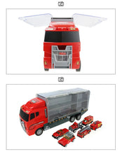 Carregar imagem no visualizador da galeria, 10 In 1 Construction Toys Truck Storage Die-cast Vehicle Transporter Car Set Excavator Dump Truck Digger Backhoe for Kids Gift