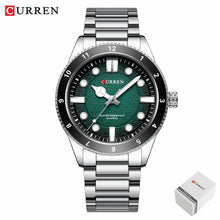 Carregar imagem no visualizador da galeria, CURREN 8450 Men's Quartz Watch Business Blue Green Clock Analog Display Stainless Steel Strap Wrist Watches for Male