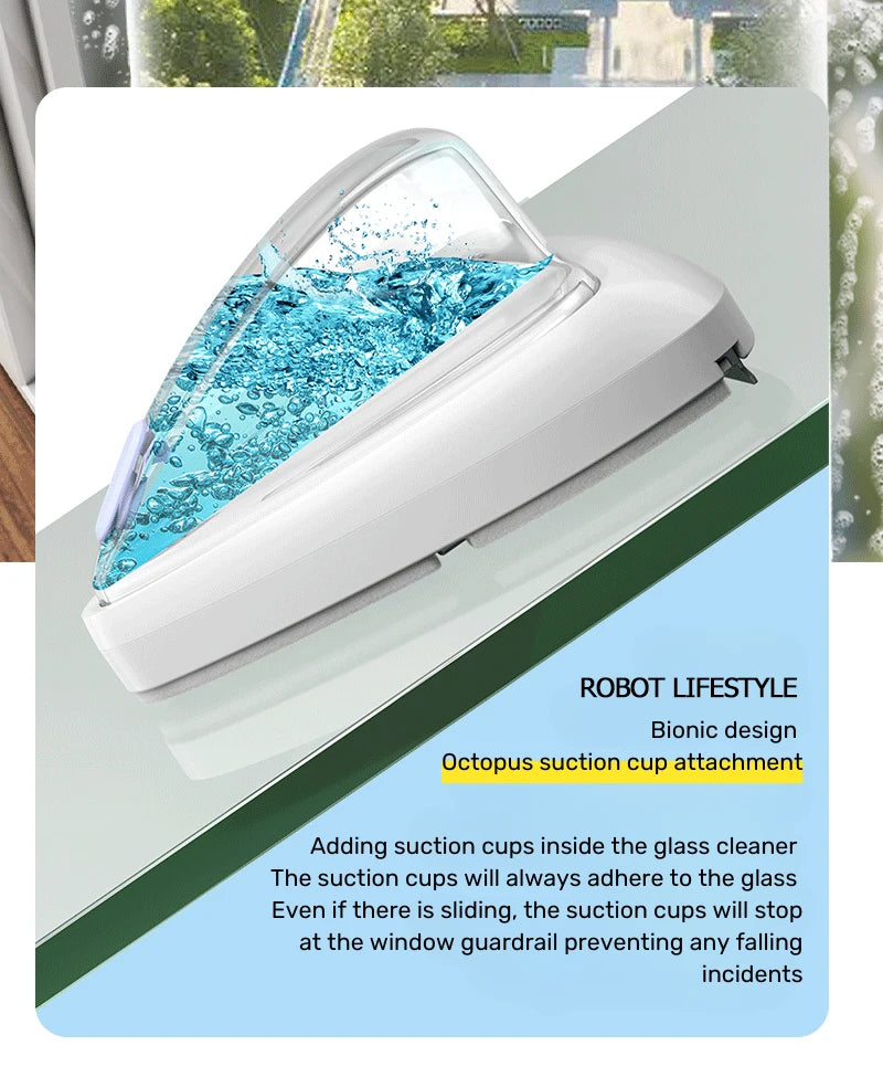 Magnetic Window Cleaner Double Glass Water Anti Pinch Automatic Water Outlet Glass Wiper Adjustable Super Strong Magnet 3mm-35mm