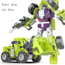 6 in 1 Transformation Robot Engineering Vehicle Action Figure DIY 2 In 1 Excavator Bulldozer Dump Truck Crane Toy For Boy Kids
