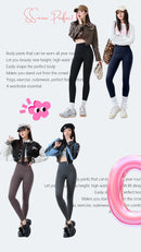 BIVIGAOS Grey Fleece Warm Sharkskin Leggings Women Autumn Winter High Waist Tight  Slimming Push Up Butt Lifter Casual Leggings