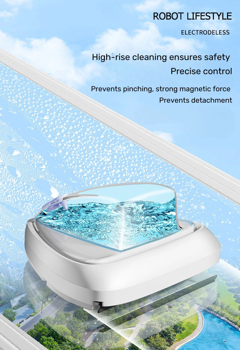 Magnetic Window Cleaner Double Glass Water Anti Pinch Automatic Water Outlet Glass Wiper Adjustable Super Strong Magnet 3mm-35mm