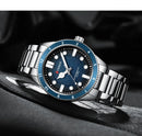 CURREN 8450  Men's Quartz Watch Business Blue Green Clock Analog Display Stainless Steel Strap Wrist Watches for Male