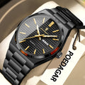 POEDAGAR Fashion Luxury Men Watch Date Week Waterproof Luminous Stainless Steel Watches For Man Business Quartz Men's Wristwatch