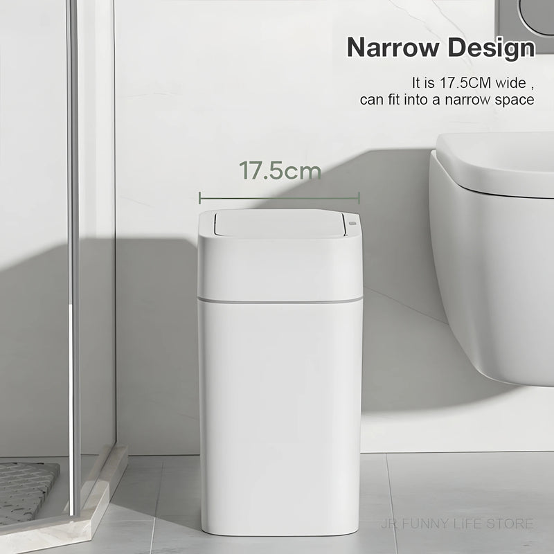 12/16L Smart Sensor Trash Can Bathroom Anti odor Automatic Trash Bin For Toilet White Electric Wastebasket
