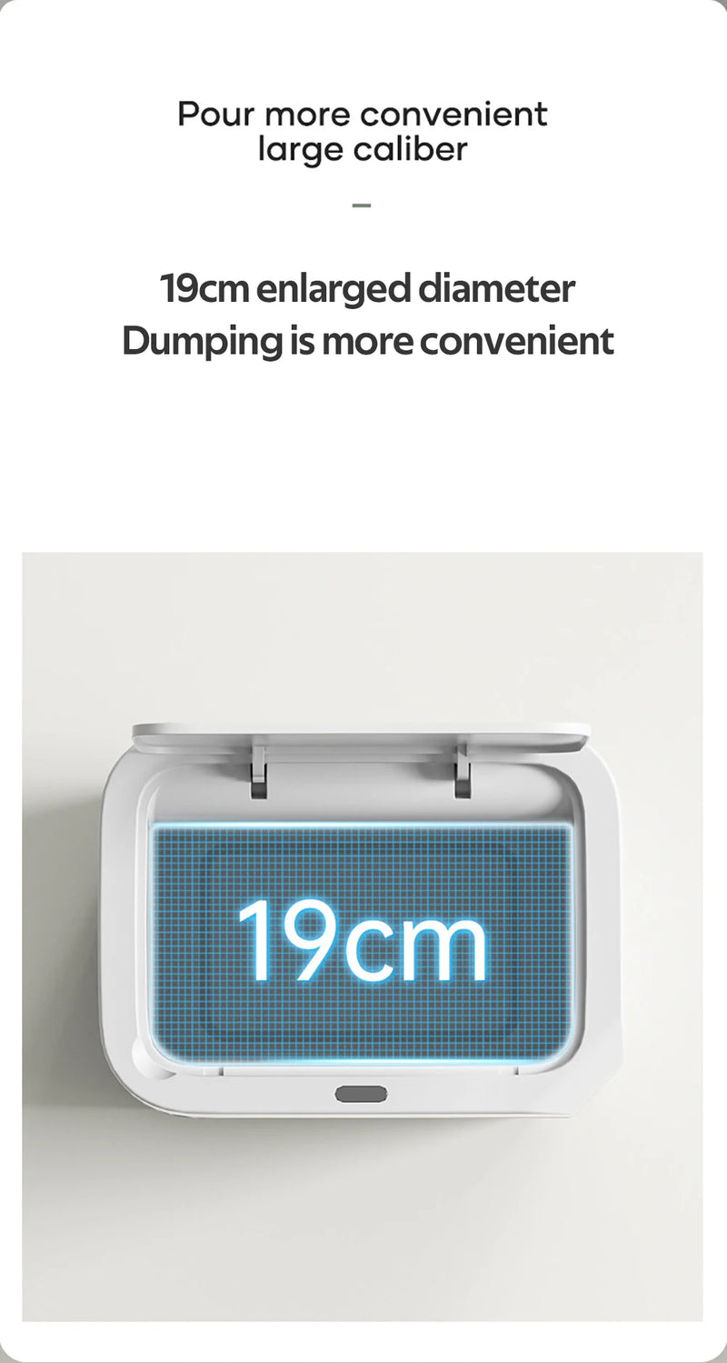 12/16L Smart Sensor Trash Can Bathroom Anti odor Automatic Trash Bin For Toilet White Electric Wastebasket