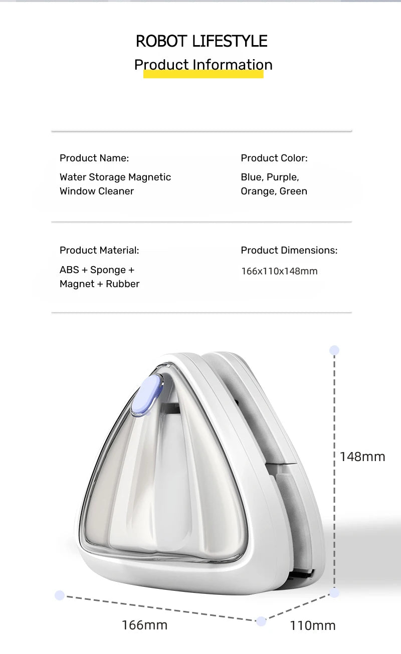 Magnetic Window Cleaner Double Glass Water Anti Pinch Automatic Water Outlet Glass Wiper Adjustable Super Strong Magnet 3mm-35mm