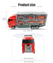 Carregar imagem no visualizador da galeria, 10 In 1 Construction Toys Truck Storage Die-cast Vehicle Transporter Car Set Excavator Dump Truck Digger Backhoe for Kids Gift

