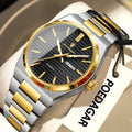 POEDAGAR Fashion Luxury Men Watch Date Week Waterproof Luminous Stainless Steel Watches For Man Business Quartz Men's Wristwatch