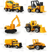 Carregar imagem no visualizador da galeria, 10 In 1 Construction Toys Truck Storage Die-cast Vehicle Transporter Car Set Excavator Dump Truck Digger Backhoe for Kids Gift

