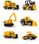 10 In 1 Construction Toys Truck Storage Die-cast Vehicle Transporter Car Set Excavator Dump Truck Digger Backhoe for Kids Gift