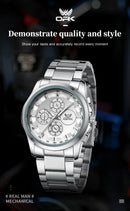 OPK brand watch waterproof steel strip men's quartz watch 6032
