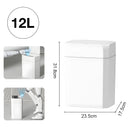 12/16L Smart Sensor Trash Can Bathroom Anti odor Automatic Trash Bin For Toilet White Electric Wastebasket