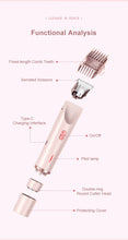 Carregar imagem no visualizador da galeria, Rechargeable Hair Removal Trimmer Dual Head Floating R-Shaped Blade Round Head for Wet Dry Use Waterproof Versatile Hair Clipper
