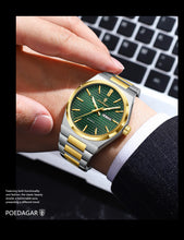 Carregar imagem no visualizador da galeria, POEDAGAR Fashion Luxury Men Watch Date Week Waterproof Luminous Stainless Steel Watches For Man Business Quartz Men's Wristwatch
