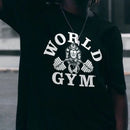 GYM Fitness Short Sleeve Pure Cotton T-shirt Summer Trendy Brand Basketball Sports Loose Cotton Round Neck Top Unise