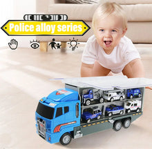 Carregar imagem no visualizador da galeria, 10 In 1 Construction Toys Truck Storage Die-cast Vehicle Transporter Car Set Excavator Dump Truck Digger Backhoe for Kids Gift

