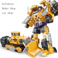 6 in 1 Transformation Robot Engineering Vehicle Action Figure DIY 2 In 1 Excavator Bulldozer Dump Truck Crane Toy For Boy Kids