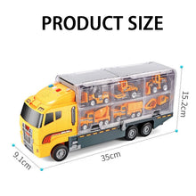 Carregar imagem no visualizador da galeria, 10 In 1 Construction Toys Truck Storage Die-cast Vehicle Transporter Car Set Excavator Dump Truck Digger Backhoe for Kids Gift
