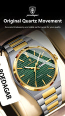 POEDAGAR Fashion Luxury Men Watch Date Week Waterproof Luminous Stainless Steel Watches For Man Business Quartz Men's Wristwatch