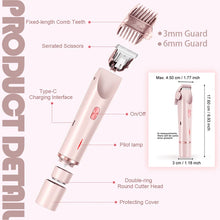 Carregar imagem no visualizador da galeria, Rechargeable Hair Removal Trimmer Dual Head Floating R-Shaped Blade Round Head for Wet Dry Use Waterproof Versatile Hair Clipper
