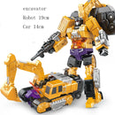 6 in 1 Transformation Robot Engineering Vehicle Action Figure DIY 2 In 1 Excavator Bulldozer Dump Truck Crane Toy For Boy Kids