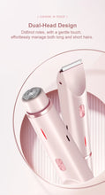 Carregar imagem no visualizador da galeria, Rechargeable Hair Removal Trimmer Dual Head Floating R-Shaped Blade Round Head for Wet Dry Use Waterproof Versatile Hair Clipper
