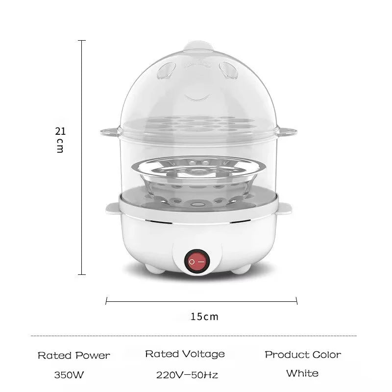 Egg Cooker Multifunctional Electric Egg Boiler Double Layers Egg Cooker Mini Steamer Poacher Kitchen Cooking Breakfast Machine