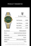 POEDAGAR Fashion Luxury Men Watch Date Week Waterproof Luminous Stainless Steel Watches For Man Business Quartz Men's Wristwatch