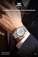 OPK brand watch waterproof steel strip men's quartz watch 6032