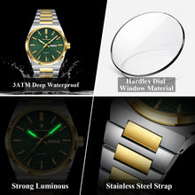 Carregar imagem no visualizador da galeria, POEDAGAR Fashion Luxury Men Watch Date Week Waterproof Luminous Stainless Steel Watches For Man Business Quartz Men's Wristwatch

