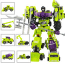 6 in 1 Transformation Robot Engineering Vehicle Action Figure DIY 2 In 1 Excavator Bulldozer Dump Truck Crane Toy For Boy Kids