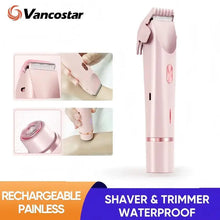Carregar imagem no visualizador da galeria, Rechargeable Hair Removal Trimmer Dual Head Floating R-Shaped Blade Round Head for Wet Dry Use Waterproof Versatile Hair Clipper
