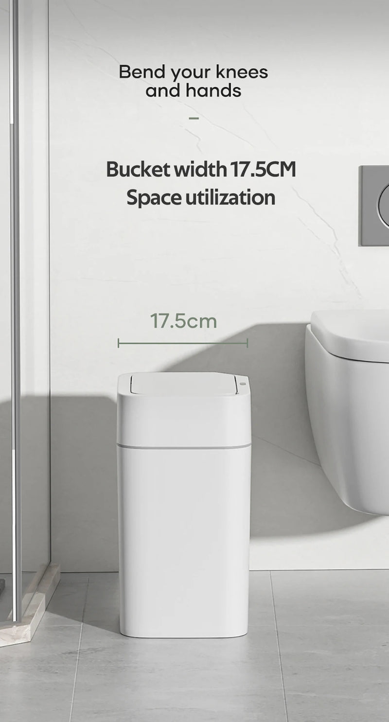 12/16L Smart Sensor Trash Can Bathroom Anti odor Automatic Trash Bin For Toilet White Electric Wastebasket