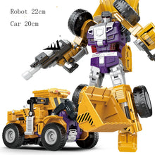 Carregar imagem no visualizador da galeria, 6 in 1 Transformation Robot Engineering Vehicle Action Figure DIY 2 In 1 Excavator Bulldozer Dump Truck Crane Toy For Boy Kids
