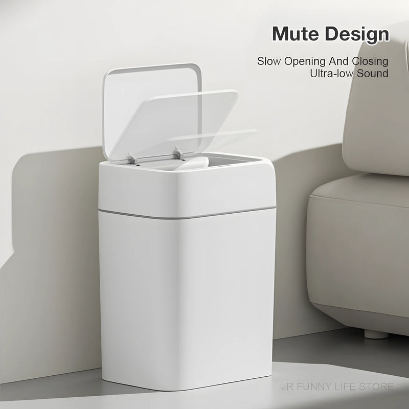 12/16L Smart Sensor Trash Can Bathroom Anti odor Automatic Trash Bin For Toilet White Electric Wastebasket