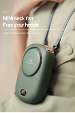 Carregar imagem no visualizador da galeria, Mini Portable Outdoor Hand Fan Hanging Neck Fan USB Charging 2000mAh Battery Powered Wireless Table Air Cooling Fan
